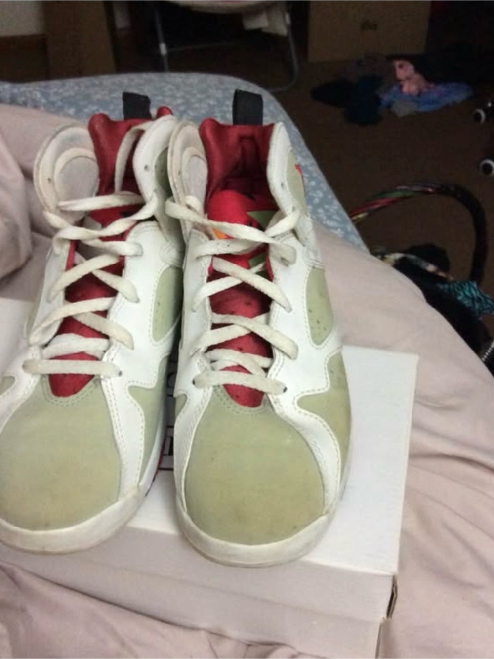 Jordan Kids White, Green and Red High-Top Sneakers